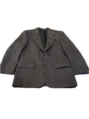 Franco Tassi Mens 38 S  Brown Tweed  Blazer Wool Sport Coat Made In Canada